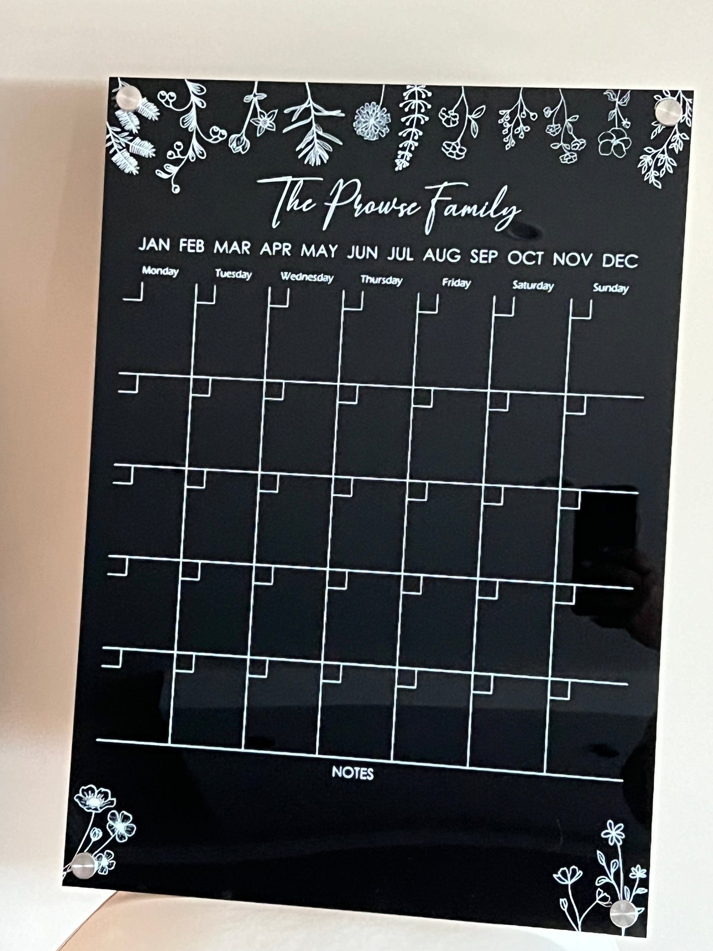 Personalised Family Monthly Wall Planner (Botanical)