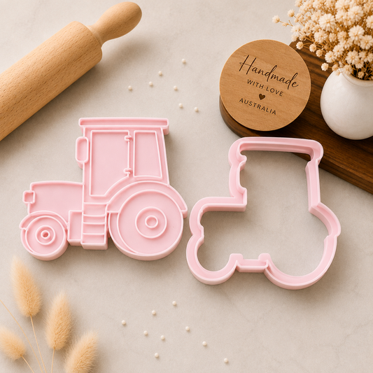 Cookie Cutter + Stamp Set - Tractor