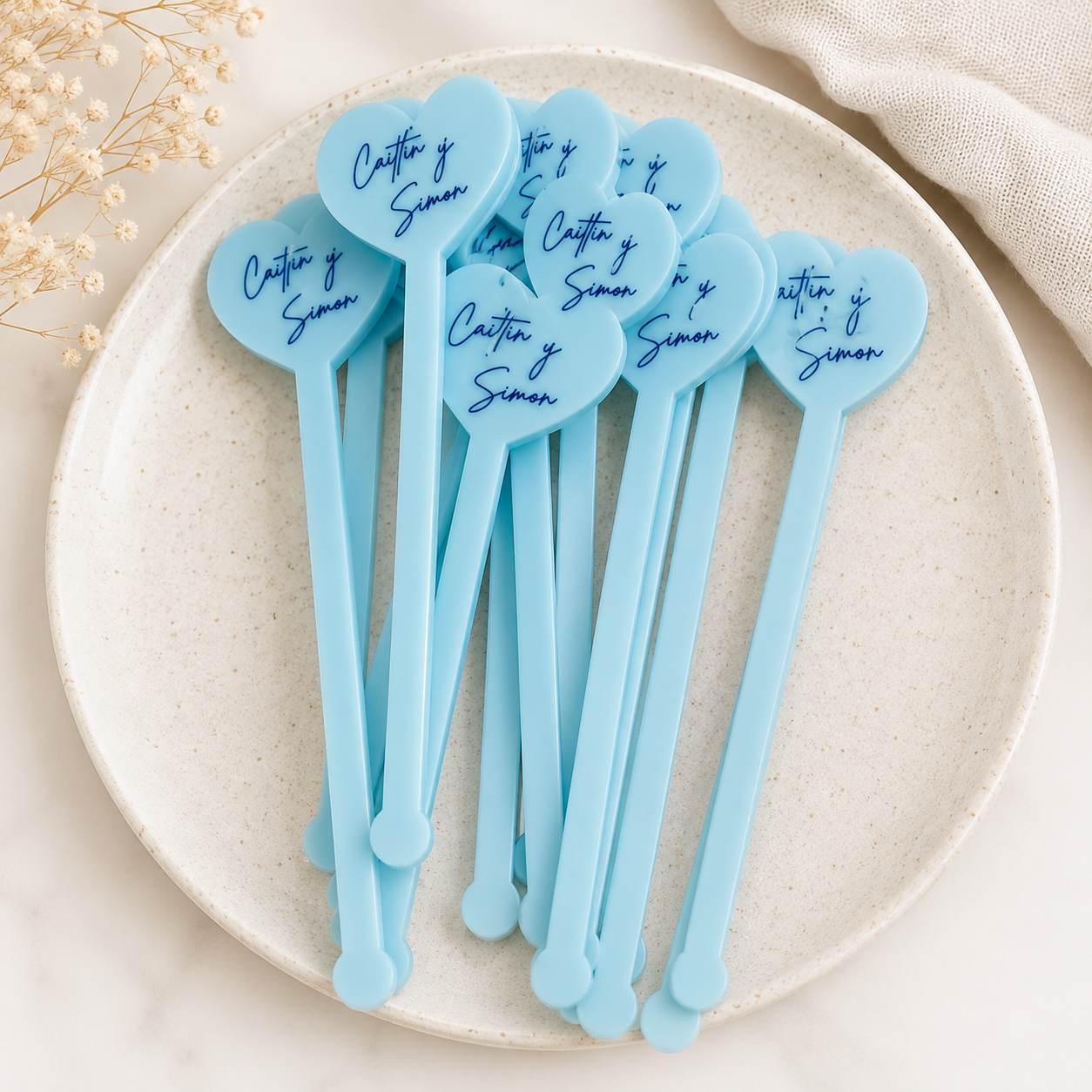Acrylic Drink Stirrers (Heart)