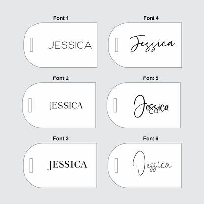 Acrylic Place Cards - Luggage Tag Style