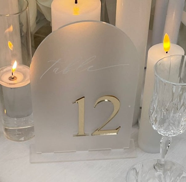 Acrylic Arch Table Number (Printed Title)