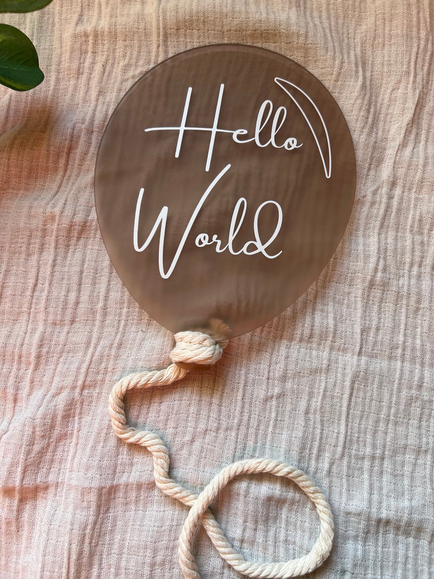 Acrylic 'Balloon' Announcement Plaque (Printed Text)
