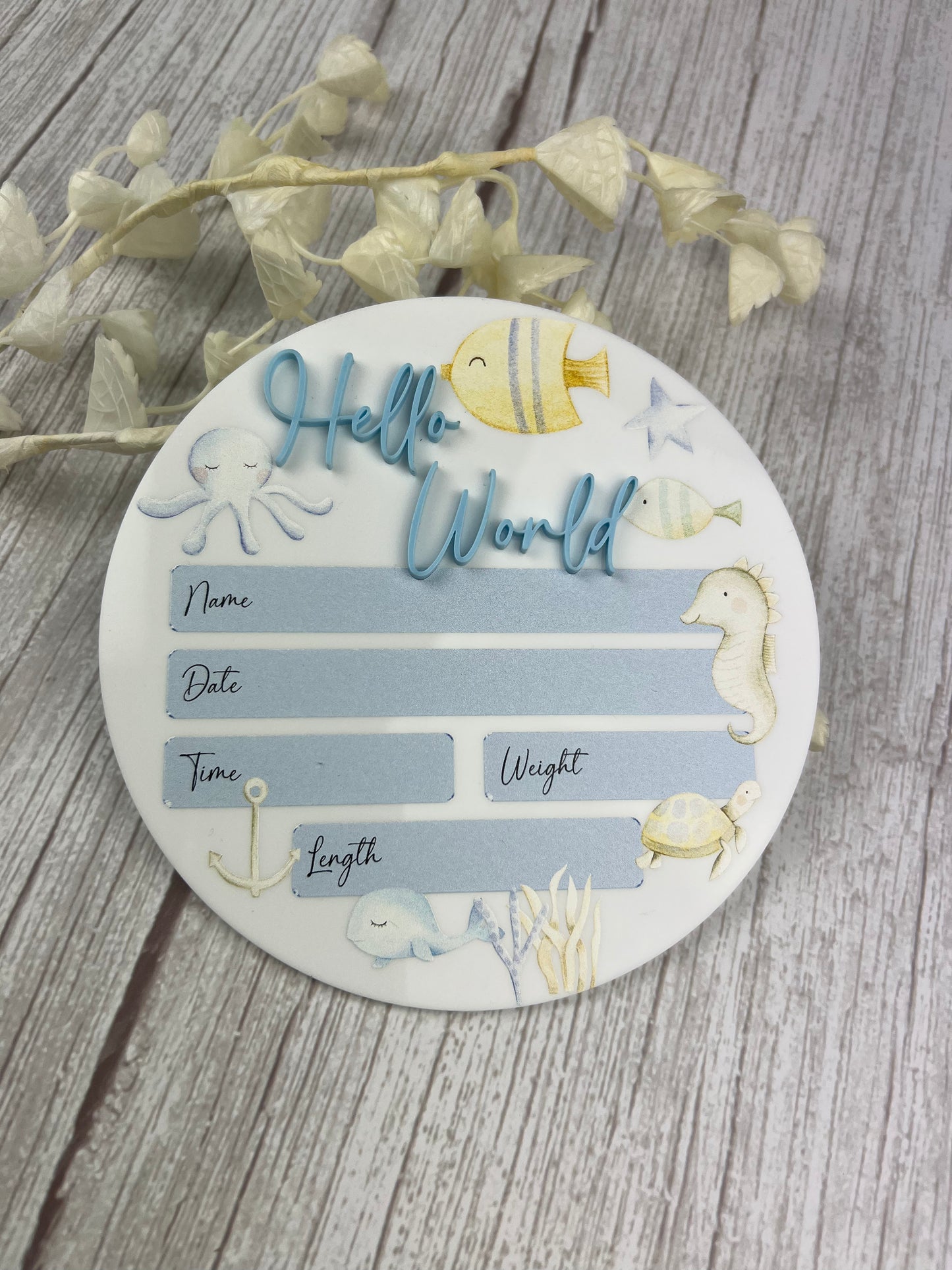 Birth Announcement Plaque (Under the Sea)