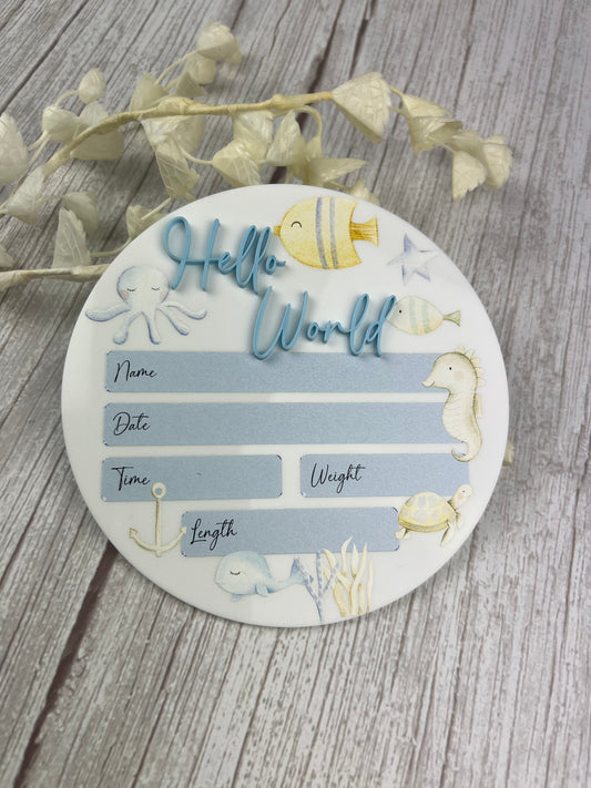 Birth Announcement Plaque (Under the Sea)