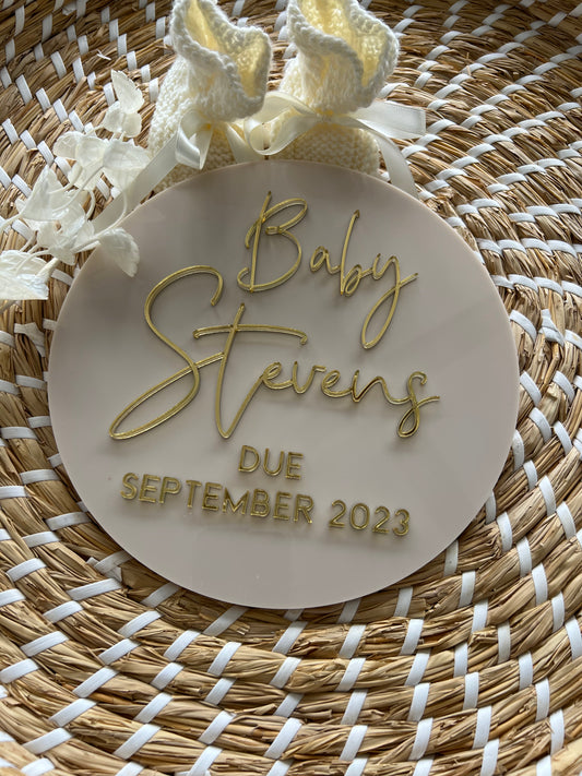 3D Acrylic Baby Announcement Plaque