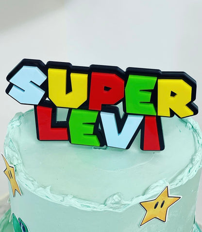 Super Mario Themed Acrylic Cake Topper