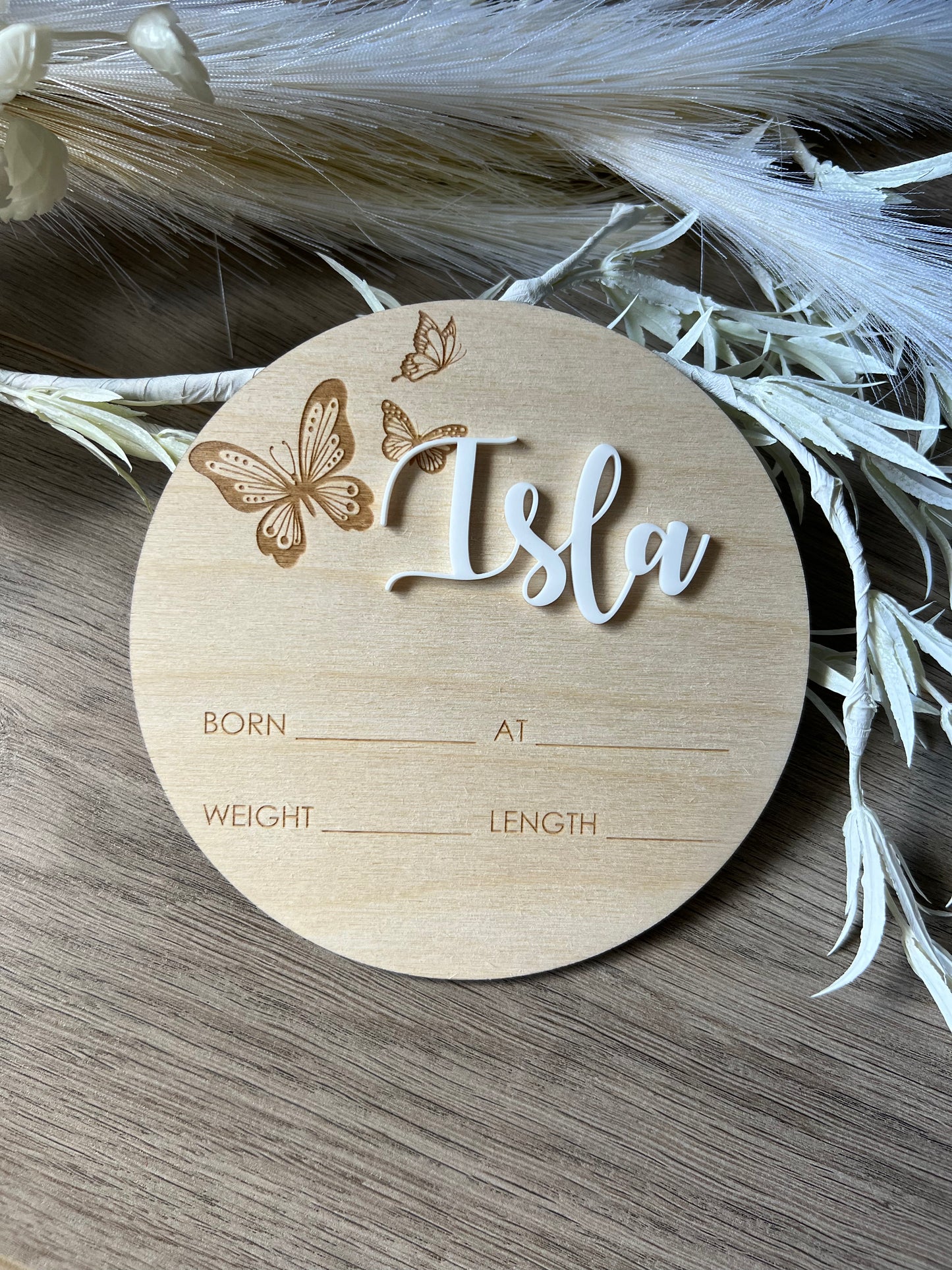 Birth Announcement Plaque - (Butterflies)