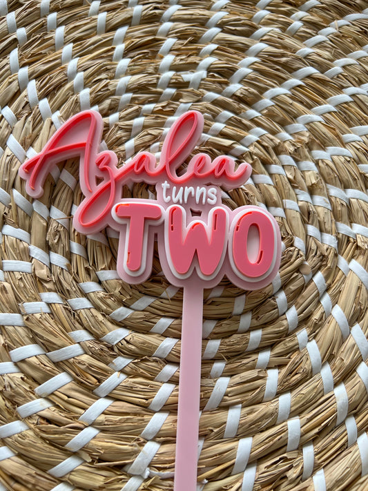 Triple Layer Acrylic Cake Topper