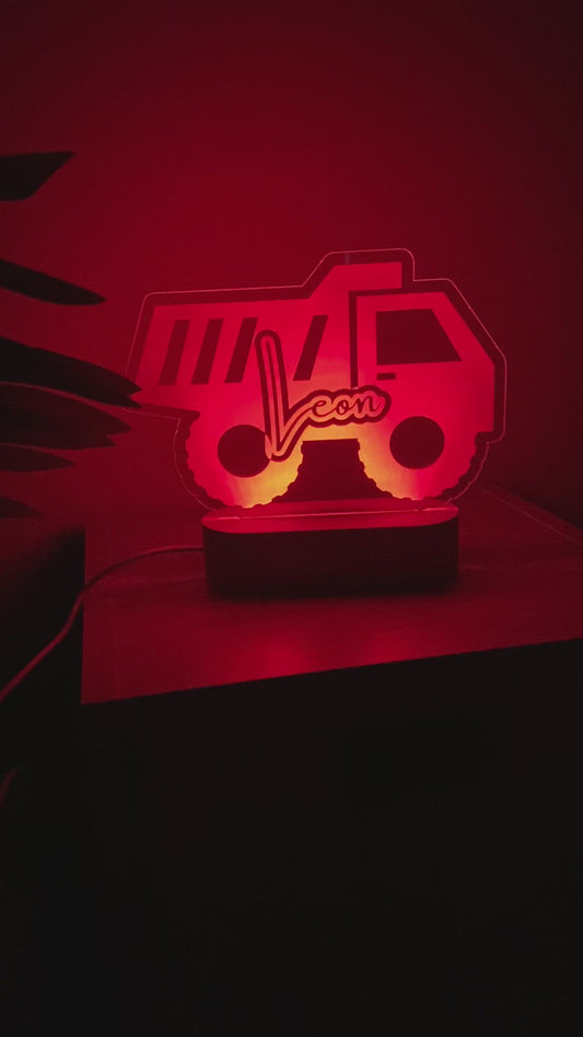 Personalised Tipper Truck LED Night Light