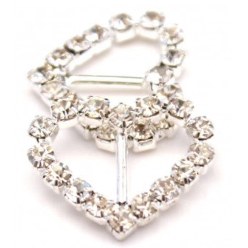 Deluxe Heart Diamante Buckles (Pkt 10)