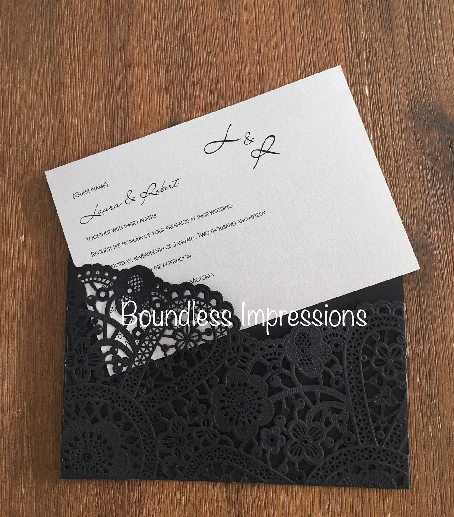 DIY Bohemian Style - Lasercut Pocket + Envelope (Black)