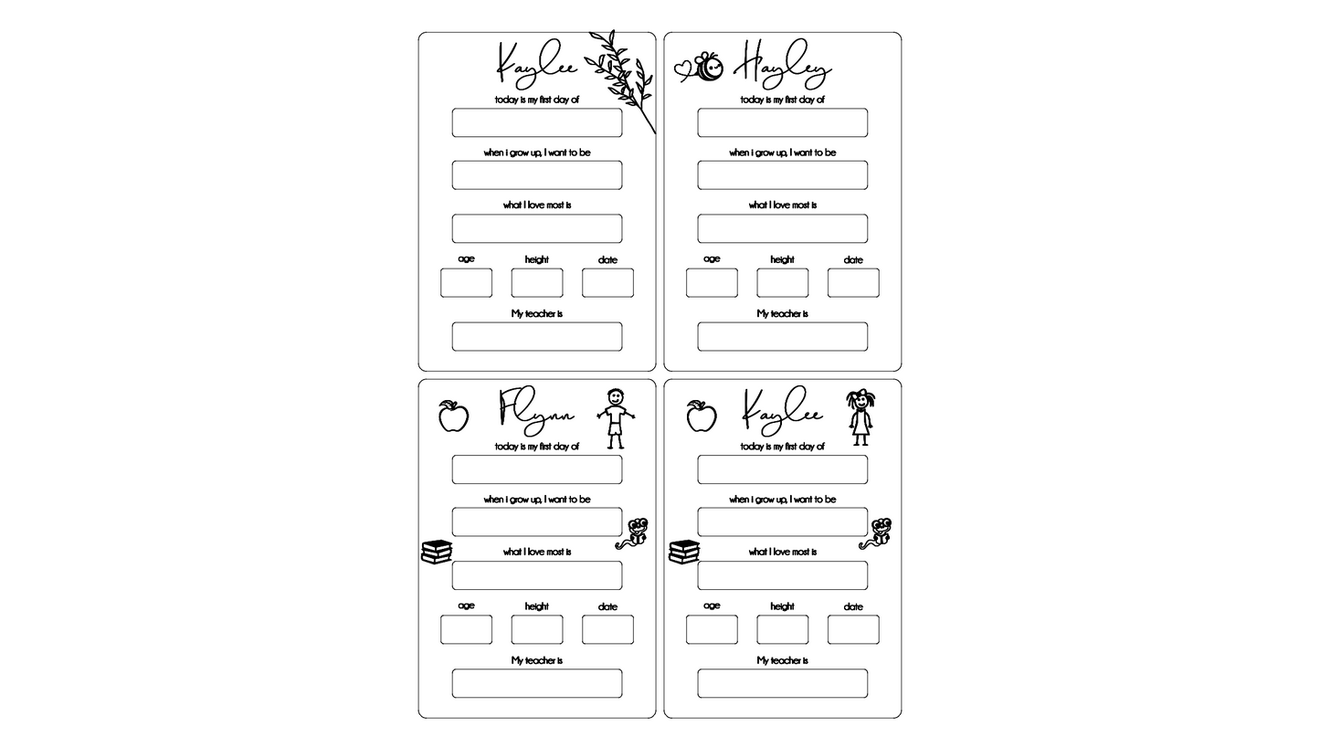 Vertical Timber 'First Day of' Boards