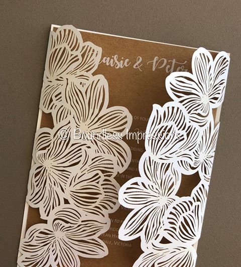Lasercut 'Floral Lace' Invitation (Enclosure with Envelope Only)