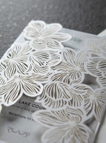 Lasercut 'Floral Lace' Invitation (Enclosure with Envelope Only)