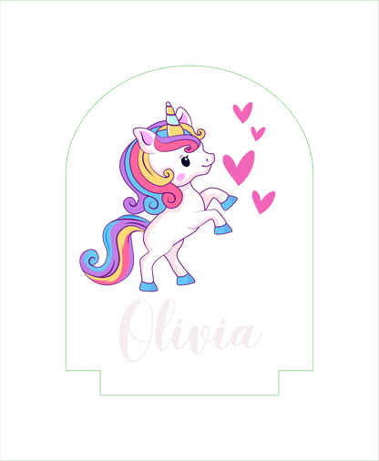 Personalised Arch Night Light - Printed Unicorn
