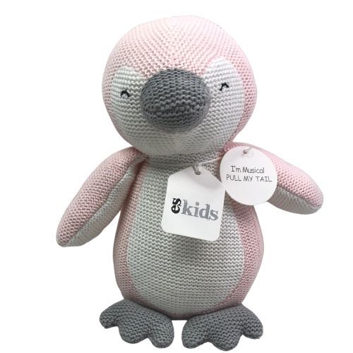 Knitted Musical Penguin - Pink