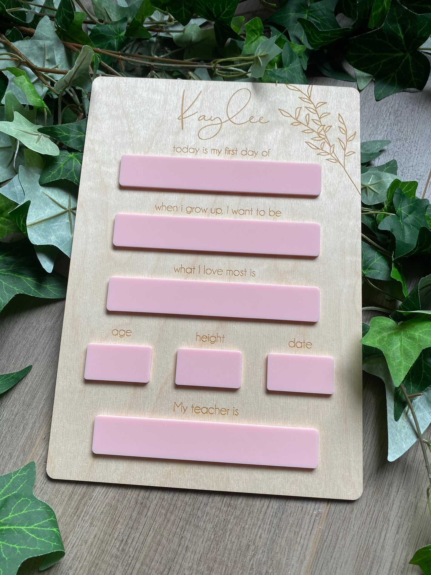 Vertical Timber 'First Day of' Boards