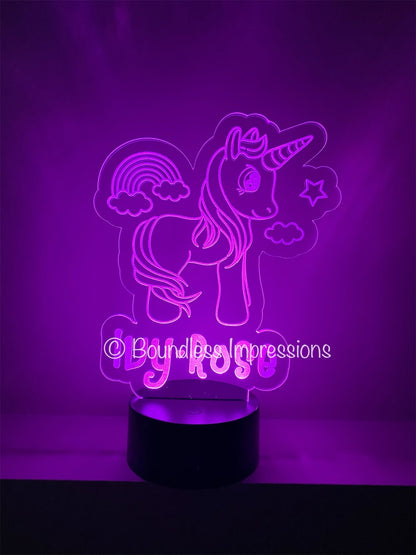 Personalised Custom Cut Out Colour Changing Night Lights