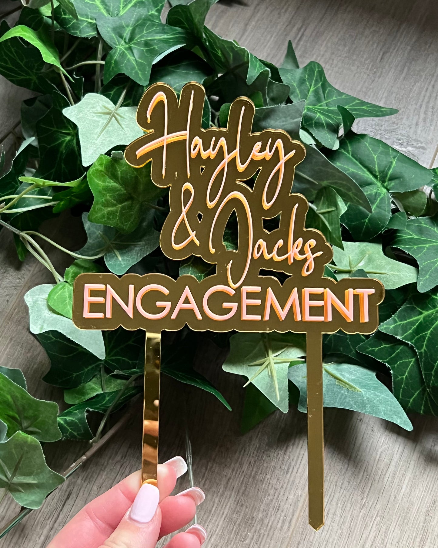 Large 2 Layer Acrylic Cake Topper (15cm)