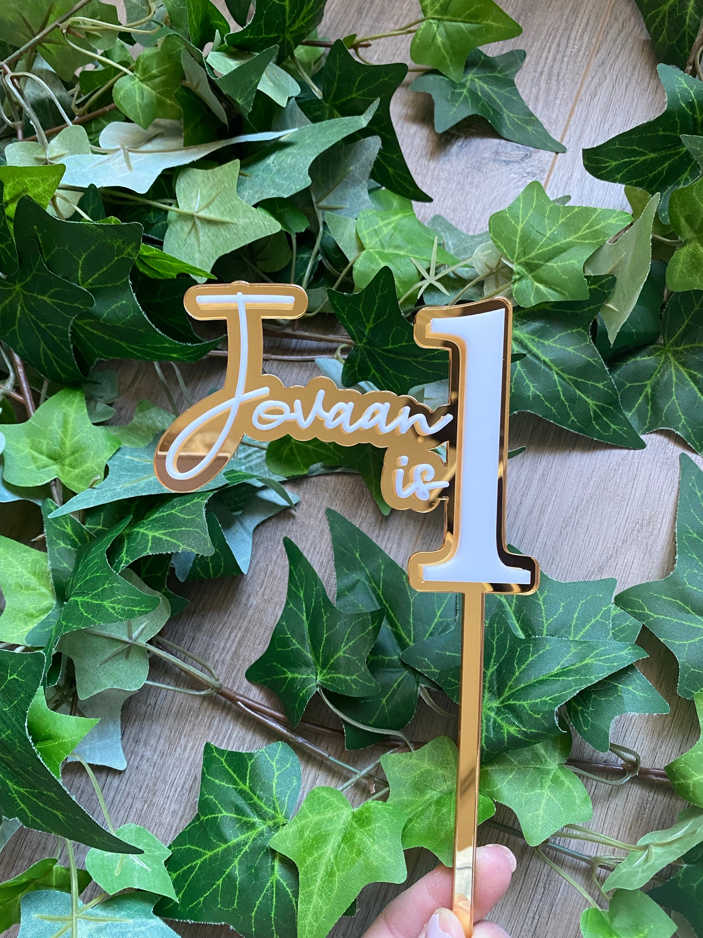 Name/Number Medium 2 Layer Acrylic Cake Topper (11cm)