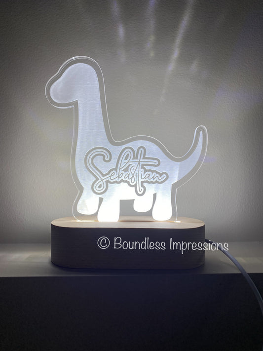 Personalised Dinosaur LED Night Light