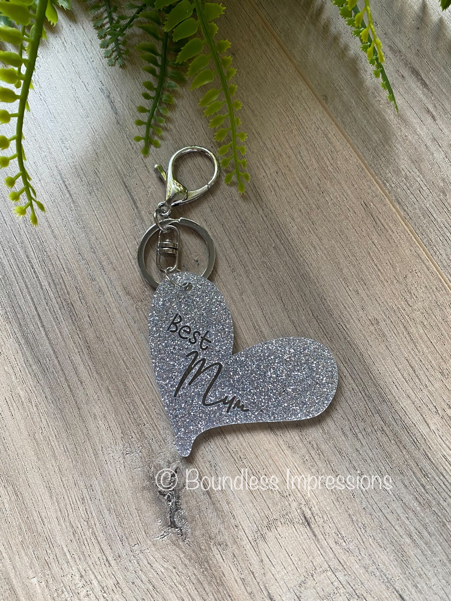 Personalised Acrylic Heart Keyring