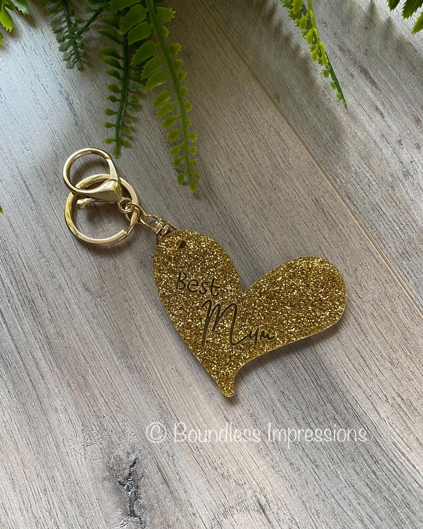 Personalised Acrylic Heart Keyring
