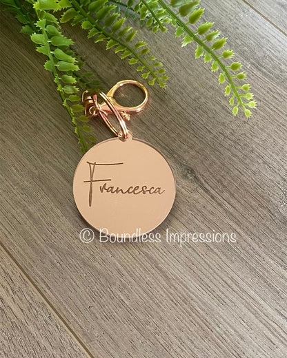Engraved Mirror Acrylic Keyring