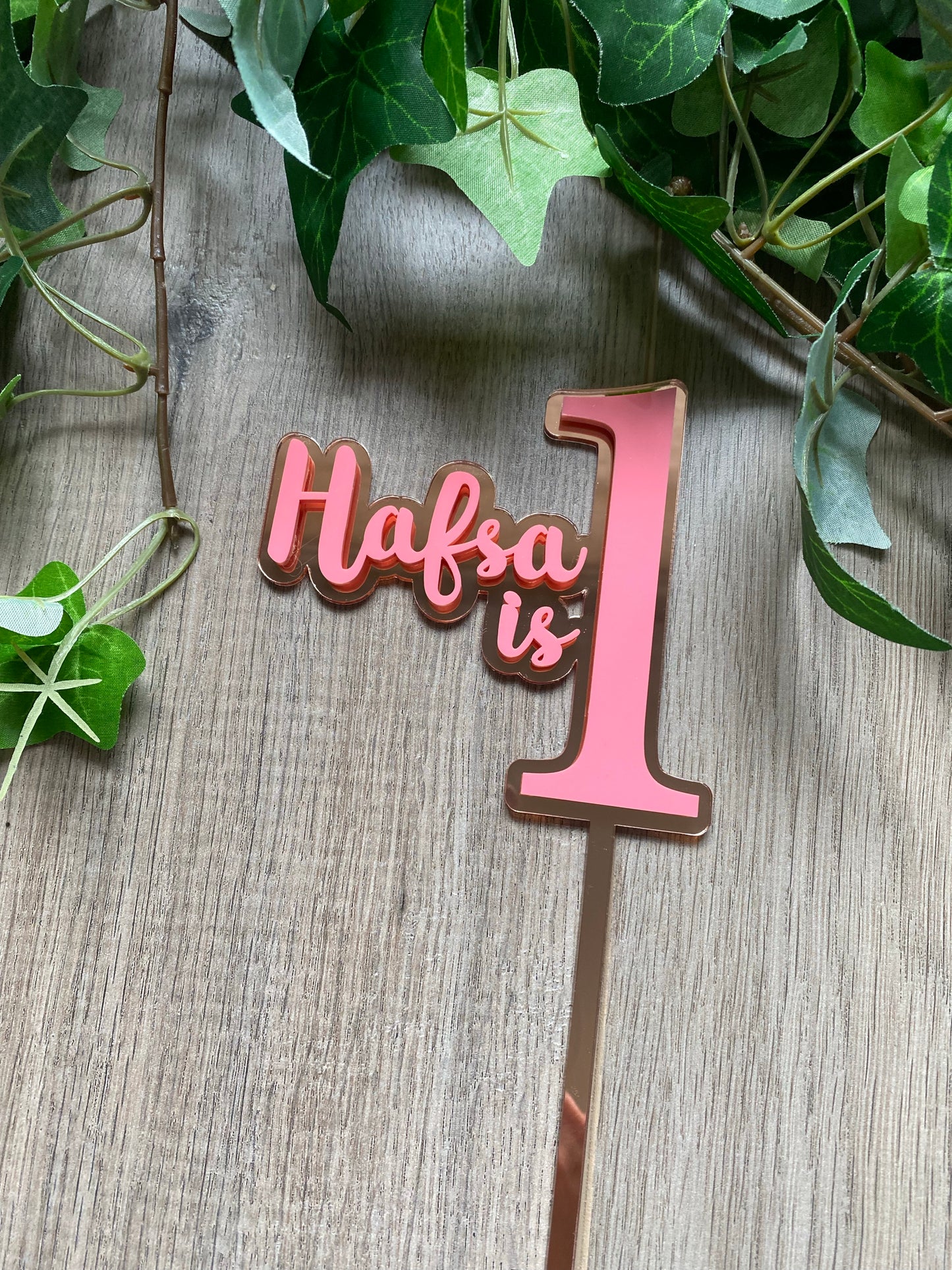 Name/Number Medium 2 Layer Acrylic Cake Topper (11cm)