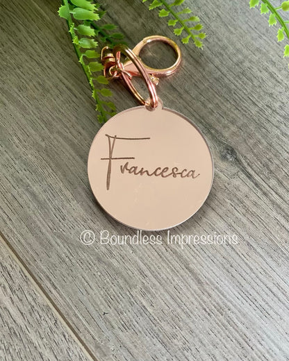 Engraved Mirror Acrylic Keyring