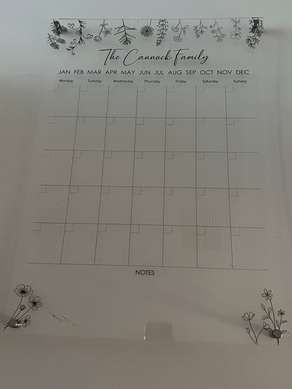 Personalised Family Monthly Wall Planner (Botanical)