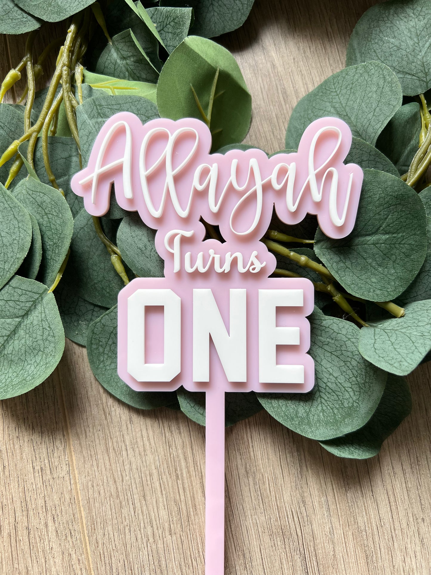 Large 2 Layer Acrylic Cake Topper (15cm)