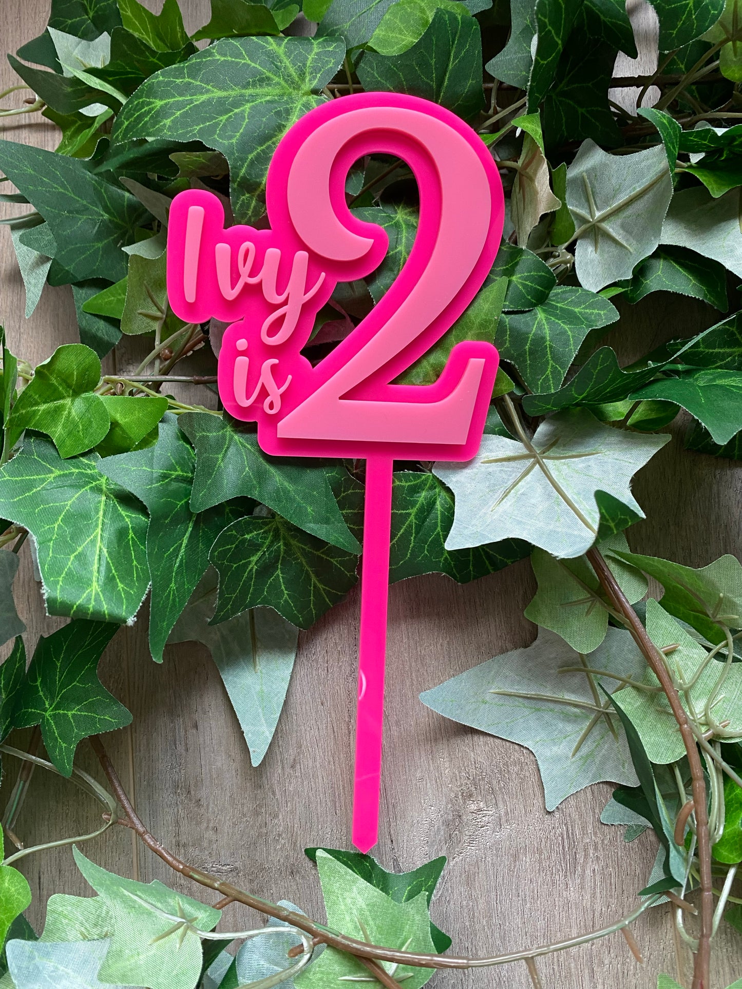 Name/Number Medium 2 Layer Acrylic Cake Topper (11cm)