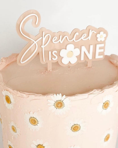 2 Layer 'Daisy Style' Acrylic Cake Topper