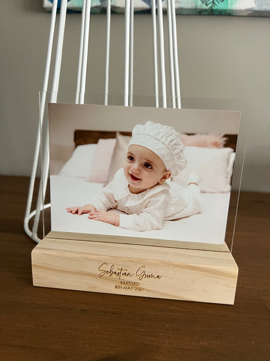 Single Acrylic Photo Print with Wooden Stand