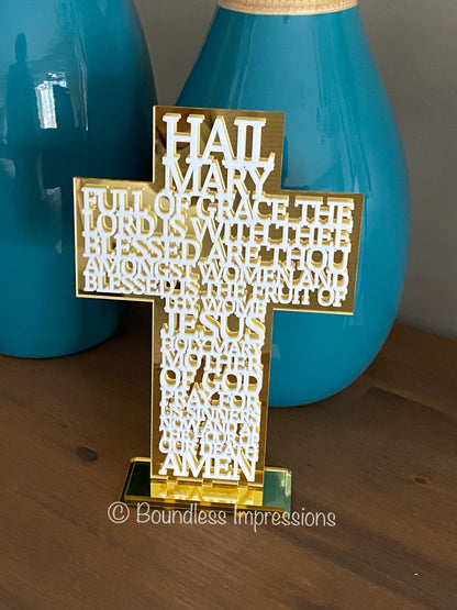 Acrylic 3D ‘Hail Mary’ Cross