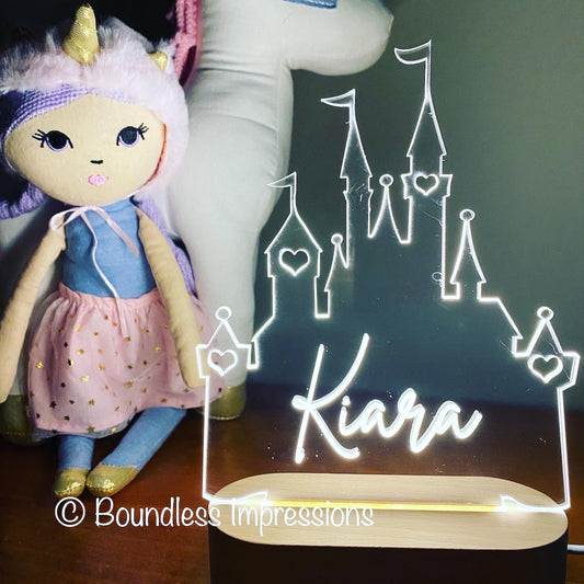 Personalised Cut Out Night Lights - Beech (White Light)