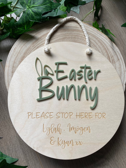 Personalised ‘Easter Bunny Please Stop Here’ Sign