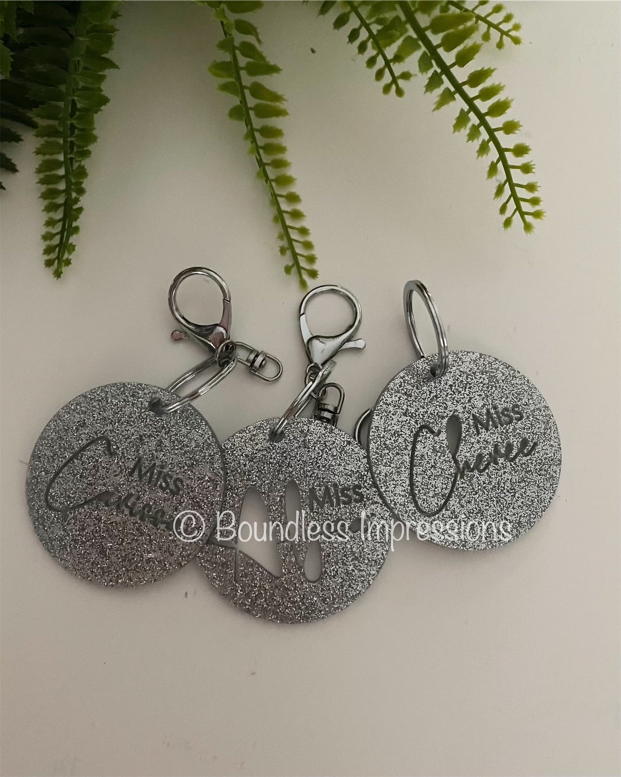 Personalised Glitter Acrylic Keyring