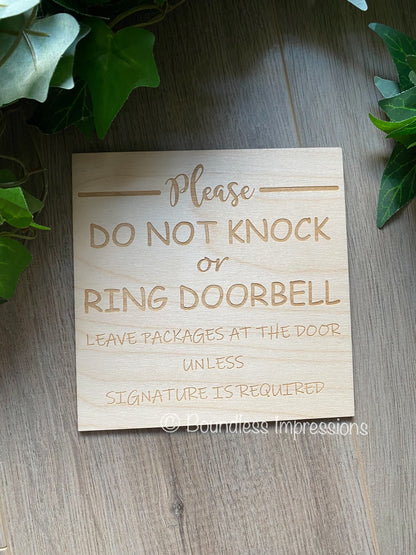 'Do Not Knock' Sign
