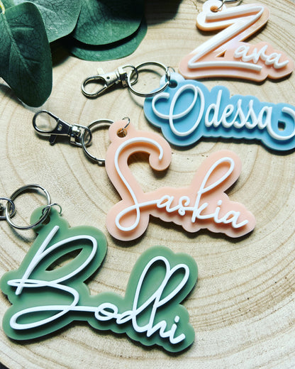 3D Name Keyring/Bag Tags