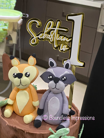 Name/Number Medium 2 Layer Acrylic Cake Topper (11cm)