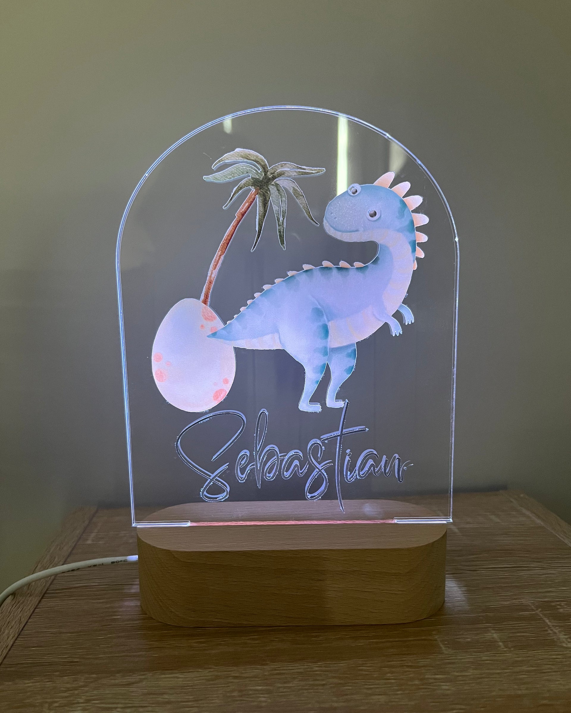 Personalised Arch Night Light Printed Dinosaur Boundless