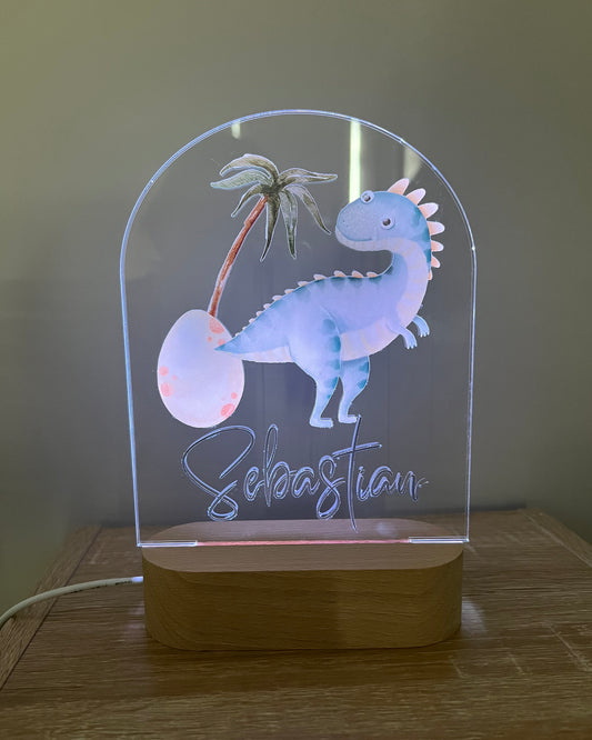 Personalised Arch Night Light - Printed Dinosaur