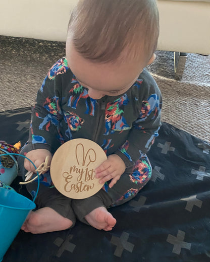 Timber ‘1st Easter' Milestone Plaque