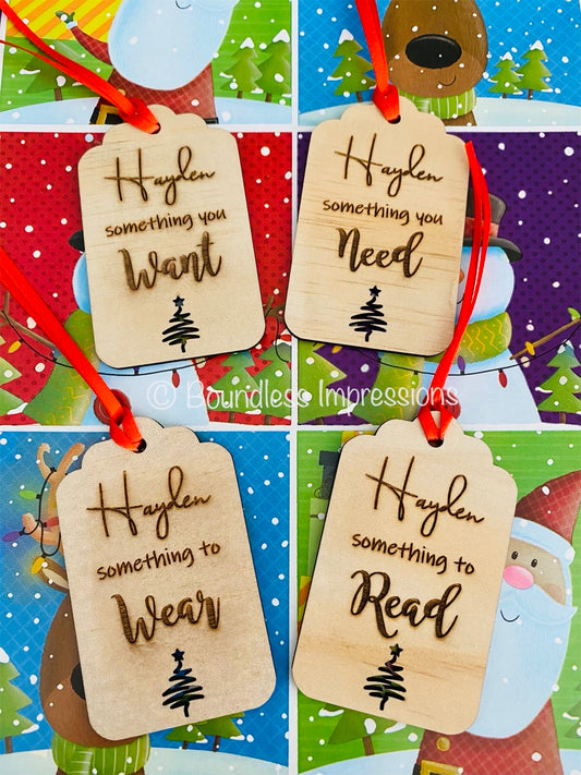 Personalised Christmas Gift Tag Set
