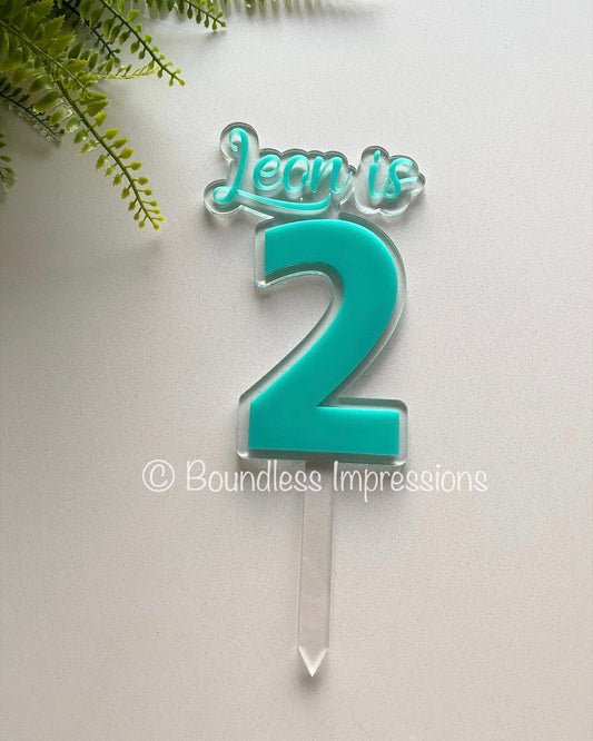 Name/Number Floating Acrylic Cake Topper