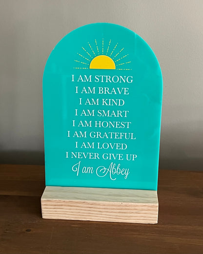 Personalised Arch Affirmation Plaque