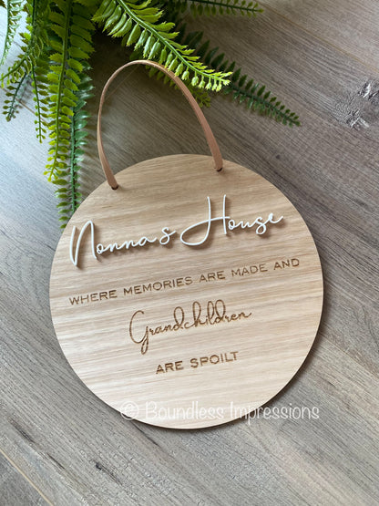 Hanging Timber Wall Plaque