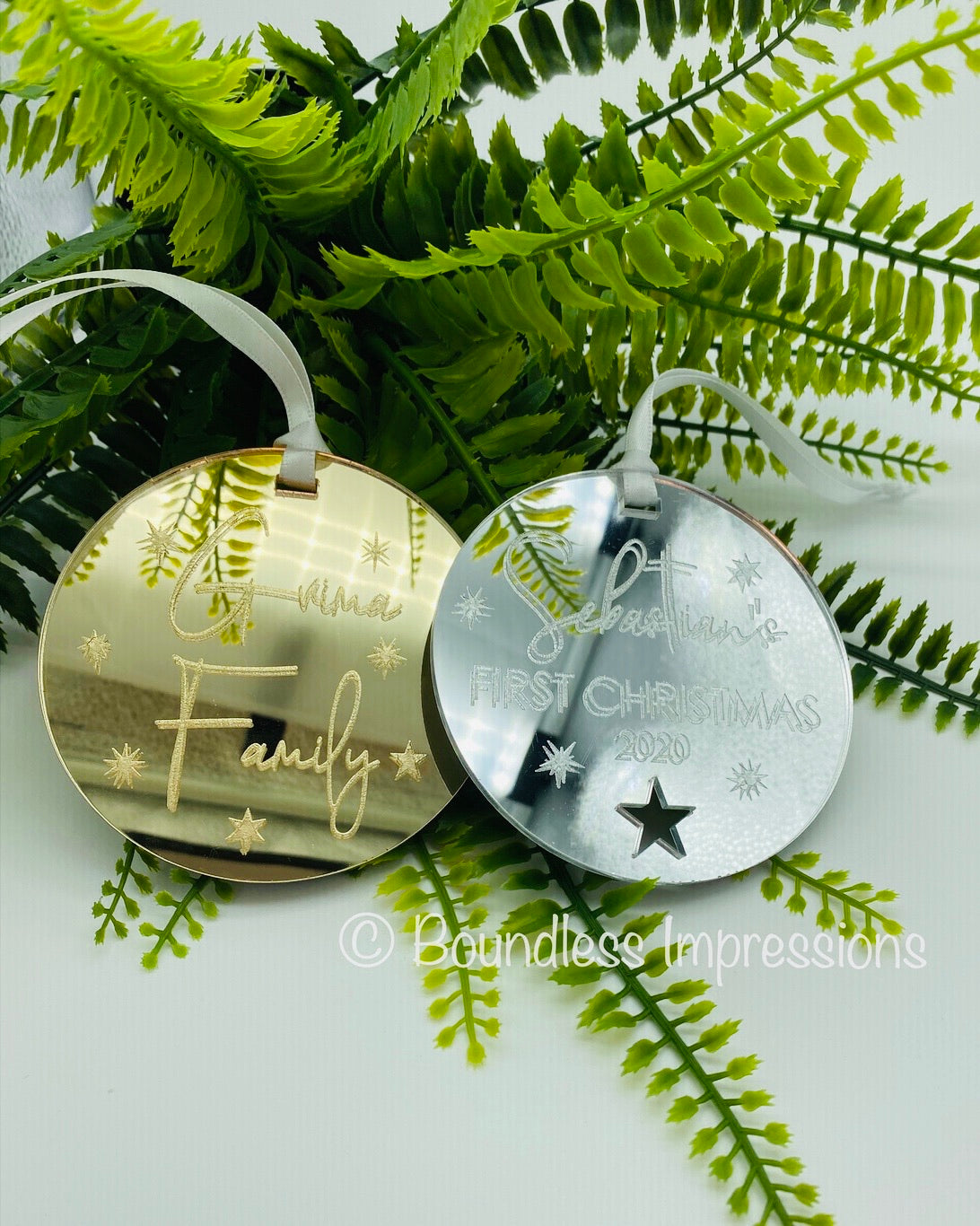 Mirror Acrylic Engraved Ornaments